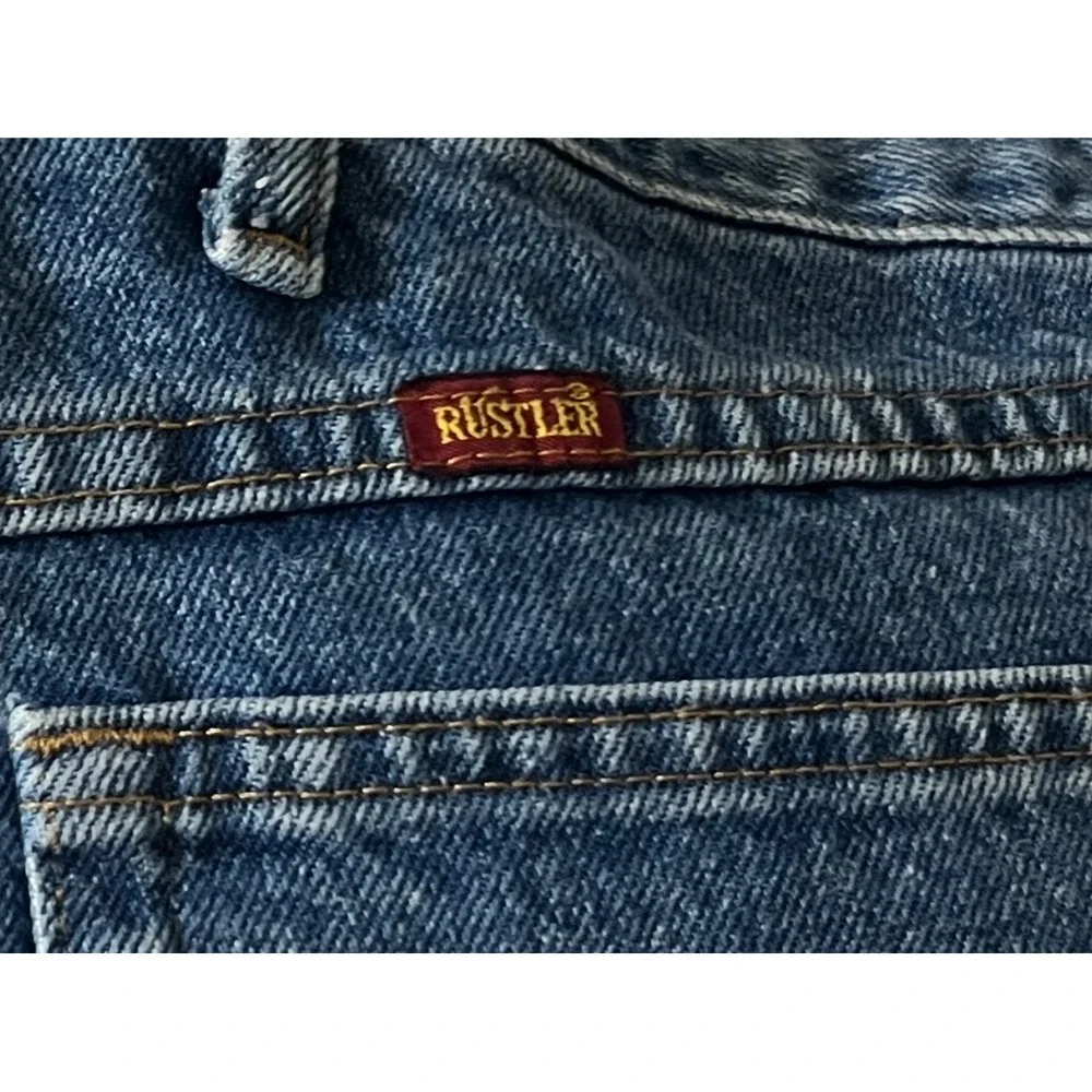 Rustler Jeans Men's 42x30 Blue Denim Relaxed Fit Cotton Jeans Normcore Grandpa